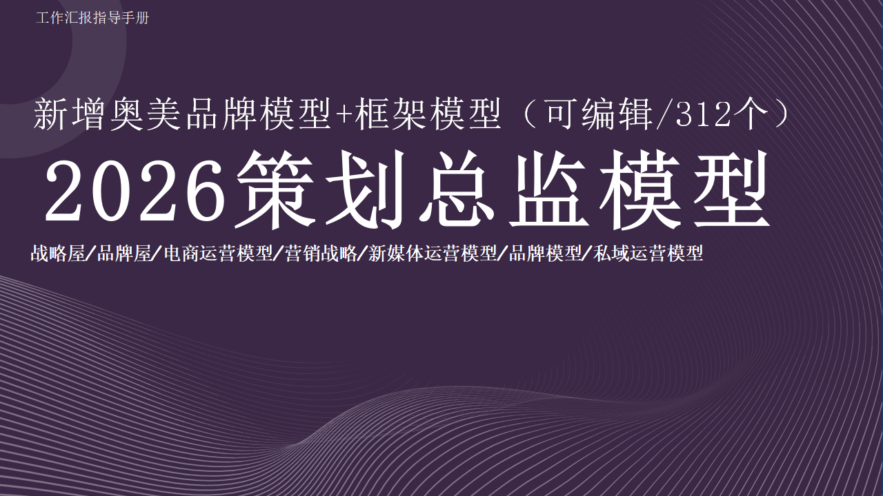 2026策划总监PPT模型【营销干货】
